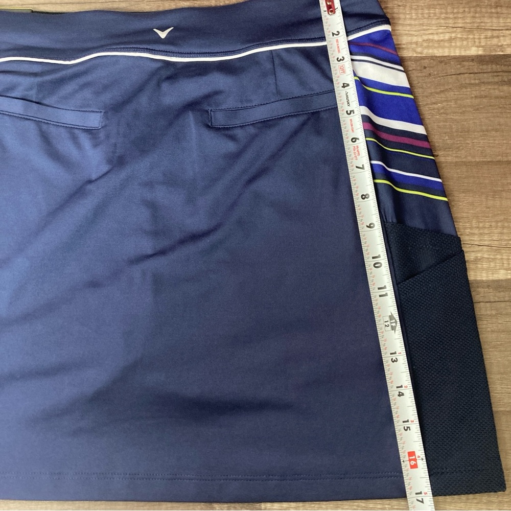 Callaway Women’s Skort Navy Blue Colorful Stripes Side Pockets Size M - Picture 9 of 15
